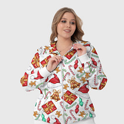 Женский 3D-костюм Новогодний паттерн 2025, цвет: 3D-белый — фото 2