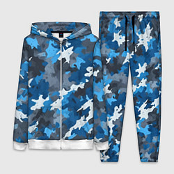 Женский 3D-костюм Синий армейский камуфляж, цвет: 3D-белый