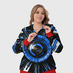 Женский 3D-костюм Чёрно-синяя сфера киберпанк, цвет: 3D-красный — фото 2