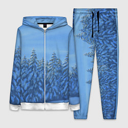 Женский 3D-костюм Ёлки под снегом в лесу, цвет: 3D-белый