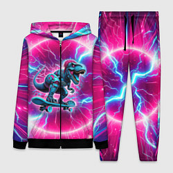 Женский 3D-костюм Cyber tyrannosaurus is a cool skateboarder, цвет: 3D-черный