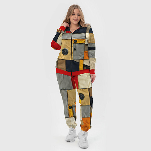 Женский костюм Ретро пэчворк / 3D-Красный – фото 4