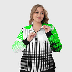 Женский 3D-костюм Зелёно-чёрный гранж на белом фоне, цвет: 3D-черный — фото 2