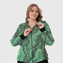 Женский 3D-костюм Разводы в зеленом цвете, цвет: 3D-черный — фото 2