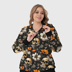 Женский 3D-костюм Маки и черепа, цвет: 3D-черный — фото 2