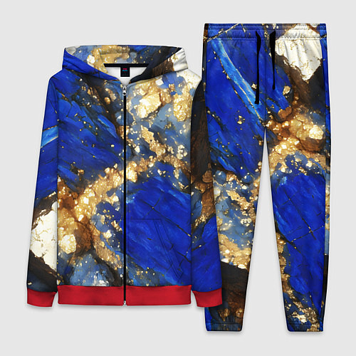 Женский костюм Золотой минерал в синем камне / 3D-Красный – фото 1