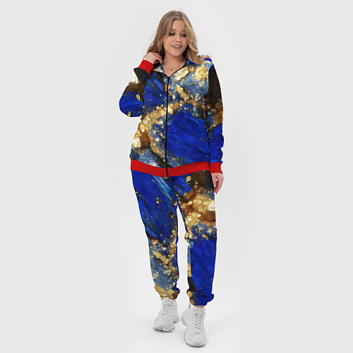 Женский костюм Золотой минерал в синем камне / 3D-Красный – фото 4