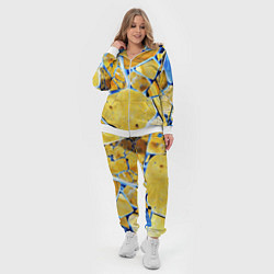 Женский 3D-костюм Жёлто-синяя абстракция, цвет: 3D-белый — фото 2