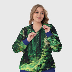 Женский 3D-костюм Зелёный летний лес, цвет: 3D-синий — фото 2