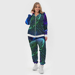 Женский 3D-костюм Фрактальный узор шипы, цвет: 3D-белый — фото 2