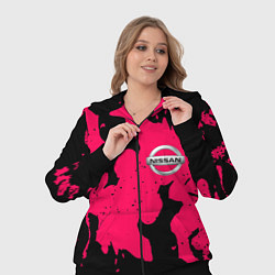 Женский 3D-костюм Nissan fire pink, цвет: 3D-черный — фото 2