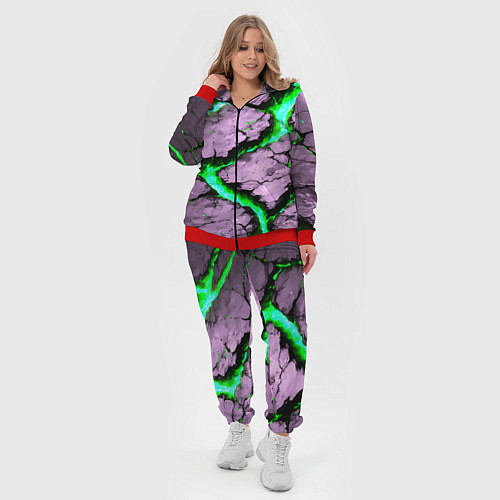 Женский костюм Треснувший камень зелёный / 3D-Красный – фото 4
