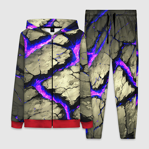 Женский костюм Треснувший камень фиолетовый / 3D-Красный – фото 1