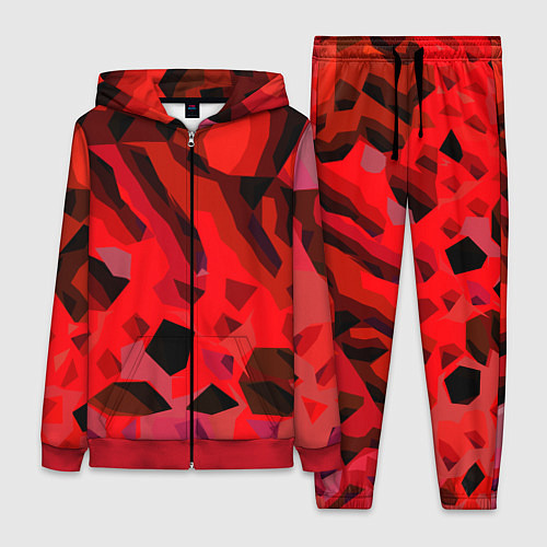 Женский костюм Чёрно-красная пористая абстракция / 3D-Красный – фото 1