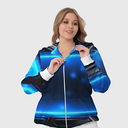 Женский 3D-костюм Синяя неоновая атмосфера, цвет: 3D-белый — фото 2