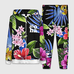 Женский 3D-костюм Tropical flowers - aloha, цвет: 3D-белый
