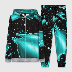 Женский 3D-костюм Разрыв голубой краски, цвет: 3D-меланж