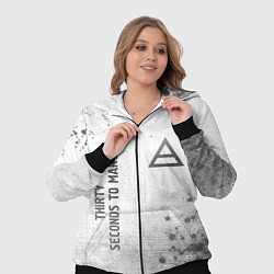 Женский 3D-костюм Thirty Seconds to Mars - white gradient вертикальн, цвет: 3D-черный — фото 2