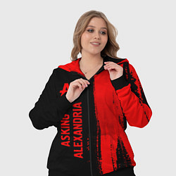 Женский 3D-костюм Asking Alexandria - red gradient по-вертикали, цвет: 3D-черный — фото 2