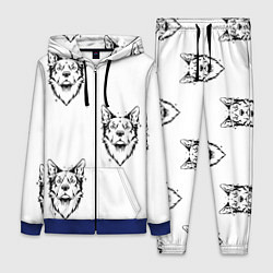 Женский 3D-костюм Голова собаки, цвет: 3D-синий