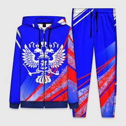Женский костюм Герб России на фоне цветов флага синий