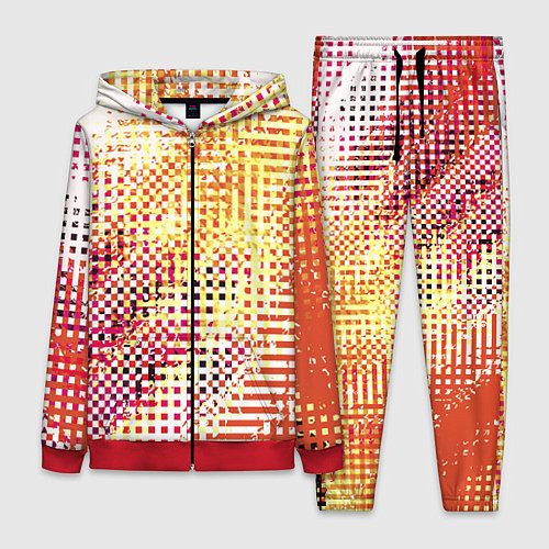 Женский костюм Абстракция жёлтый с оранжевым / 3D-Красный – фото 1