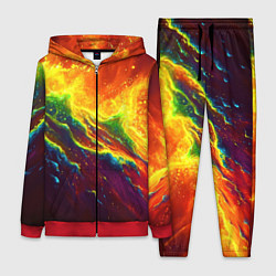 Женский 3D-костюм Абстрактные волны с огнем, цвет: 3D-красный