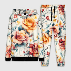 Женский 3D-костюм Паттерн с переплетением цветов, цвет: 3D-черный