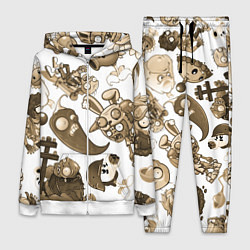 Женский 3D-костюм Растения против зомби в бежевых тонах, цвет: 3D-белый