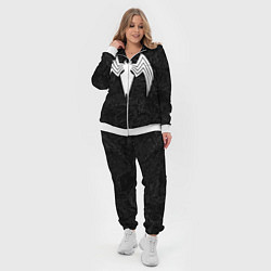 Женский 3D-костюм Знак венома с текстурой симбиота, цвет: 3D-белый — фото 2