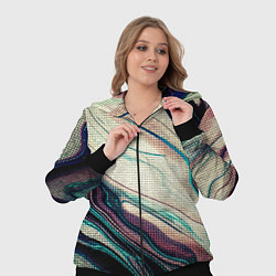 Женский 3D-костюм Абстракция тёмные краски с текстурой, цвет: 3D-черный — фото 2