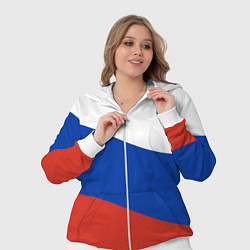 Женский 3D-костюм Флаг России волной, цвет: 3D-белый — фото 2