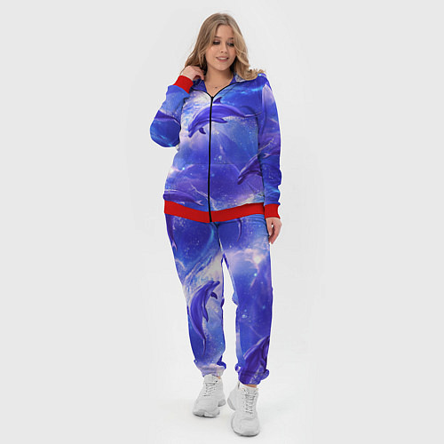 Женский костюм Дельфины в волшебном море паттерн / 3D-Красный – фото 4