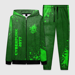 Женский костюм Cyberpunk 2077 - green gradient вертикально