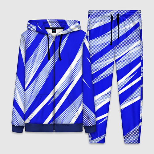 Женский костюм Абстрактный синий полосатый / 3D-Синий – фото 1