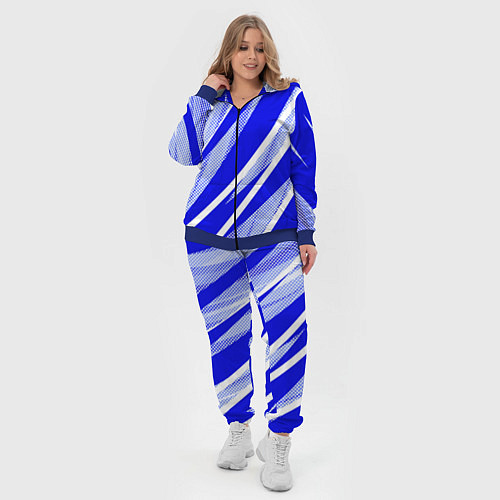 Женский костюм Абстрактный синий полосатый / 3D-Синий – фото 4