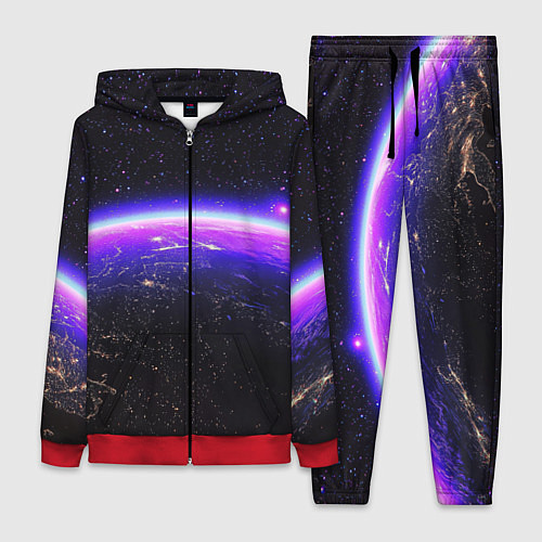 Женский костюм Планета и неоновое свечение / 3D-Красный – фото 1