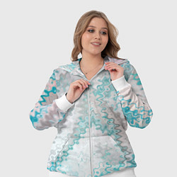 Женский 3D-костюм Серо-бирюзовый абстрактный, цвет: 3D-белый — фото 2