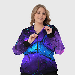 Женский 3D-костюм Синяя звездная полоса в плите текстура, цвет: 3D-черный — фото 2