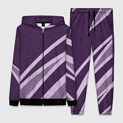 Женский 3D-костюм Фиолетовый абстрактный с полосой, цвет: 3D-черный