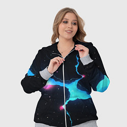 Женский 3D-костюм Голубой разлом в черной текстуре, цвет: 3D-меланж — фото 2