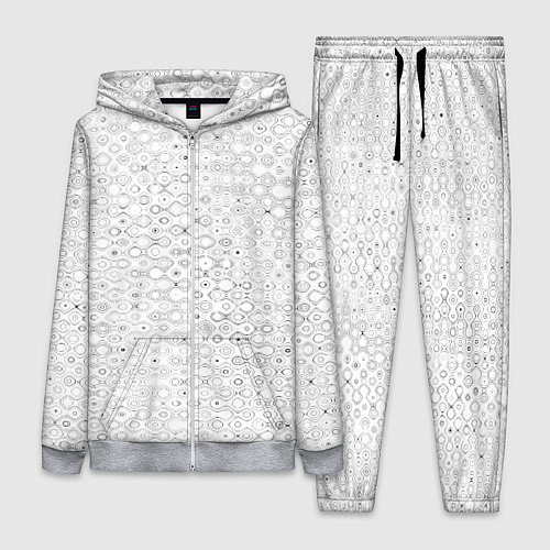 Женский костюм Белый с абстрактным узором / 3D-Меланж – фото 1