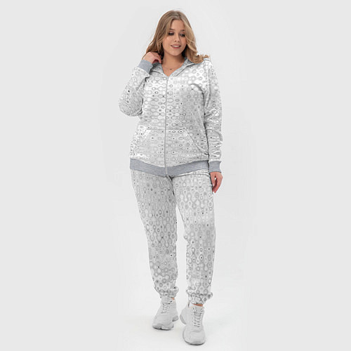 Женский костюм Белый с абстрактным узором / 3D-Меланж – фото 4
