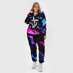 Женский 3D-костюм Doom flame neon, цвет: 3D-черный — фото 2