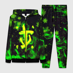 Женский 3D-костюм Doom кислотный снег в огне лого, цвет: 3D-черный
