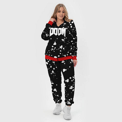 Женский костюм Doom белые краски всплеск / 3D-Красный – фото 4