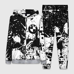Женский 3D-костюм BMW черно белые краски, цвет: 3D-меланж