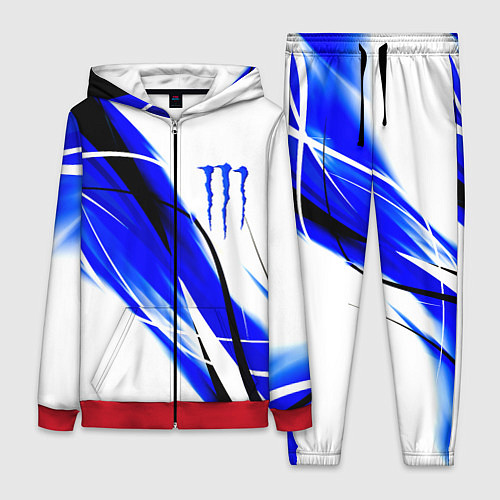 Женский костюм Monster energy линии абстракции / 3D-Красный – фото 1