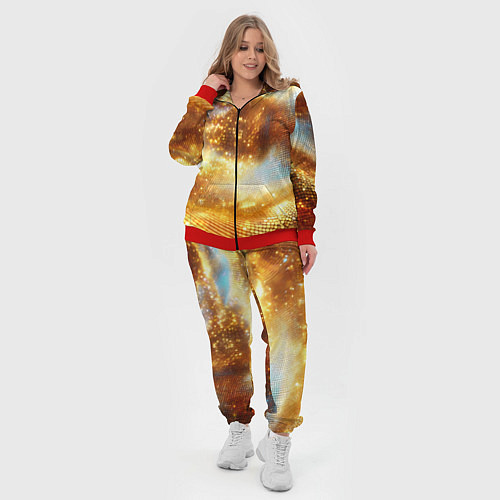 Женский костюм Блестящая золотая текстура / 3D-Красный – фото 4