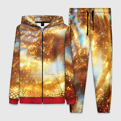 Женский 3D-костюм Блестящая золотая текстура, цвет: 3D-красный